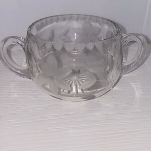 Vintage Heisey Glass Co. Sugar Etched Daisy Patter Art Deco